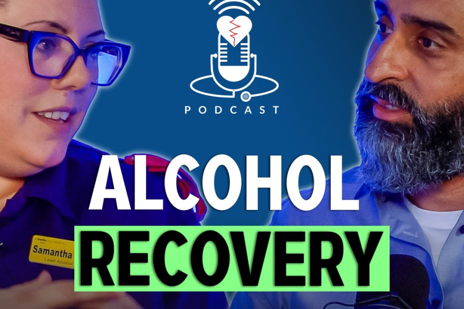 Alcohol addiction recovery podcast featuring Samantha Fisher and Navraj Dhesi discussing recovery, sobriety, NHS Alcohol Care Teams and hope after addiction.